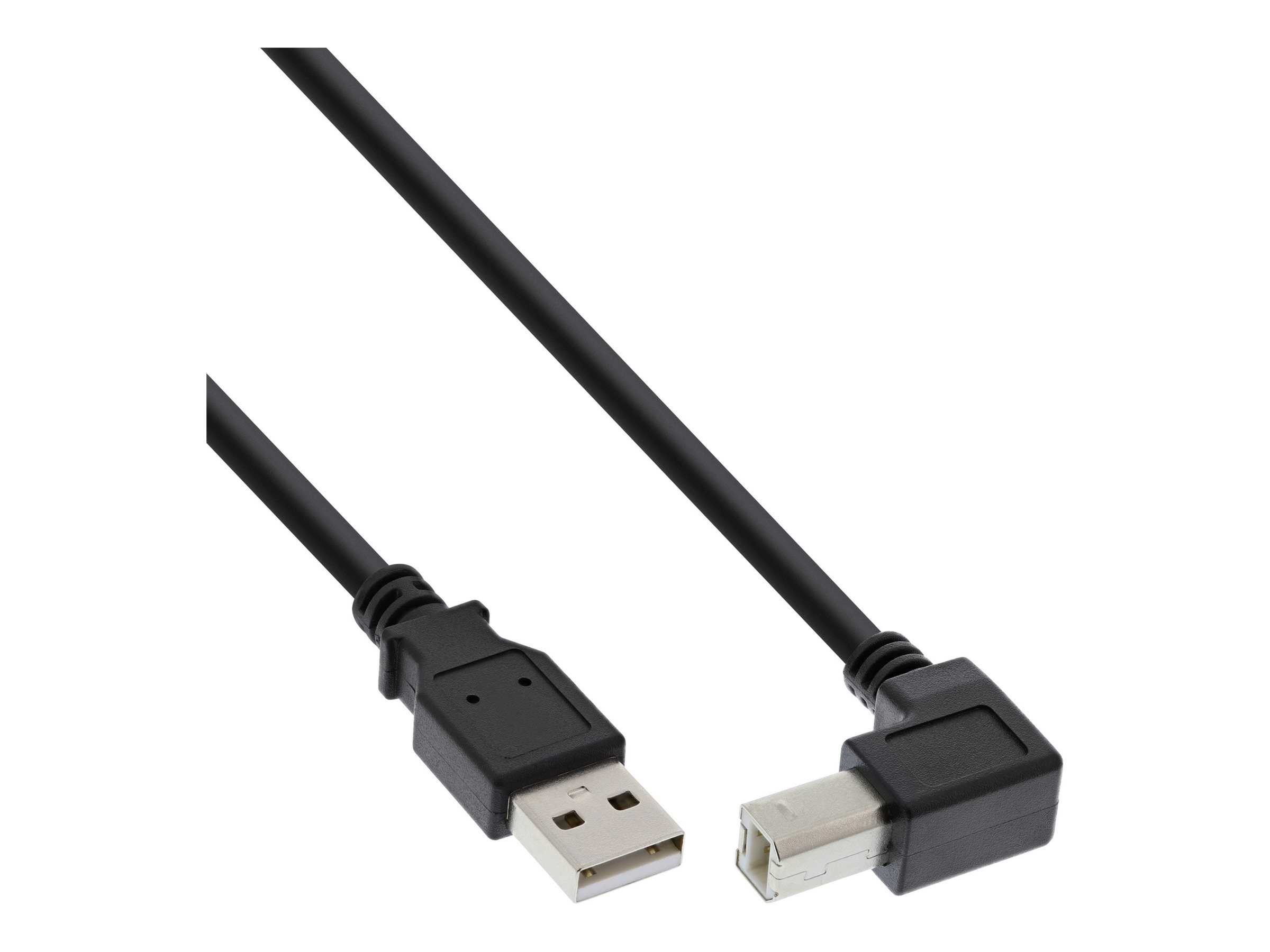 InLine 34503U USB 2.0 Kabel USB-A auf USB-B abgewinkelt 0,3 m Schwarz