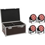 EUROLITE Set 4x LED 4C-12 Silent Slim Spot + Case (20000683)