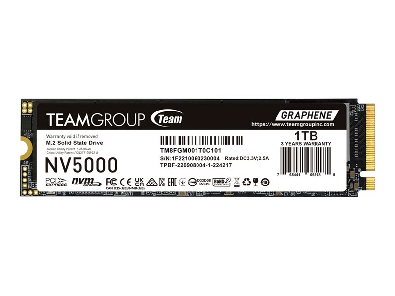 Team Group NV5000 SSD 1 TB M.2 PCIe 4.0 x4 (NVMe) 3D NAND