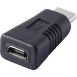 renkforce USB 2.0 Adapter [1x USB-C™ Stecker - 1x USB 2.0 Buchse Micro-B] Schwarz vergoldete Steckkontakte renkforce