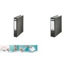 LEITZ Wolkenmamor-Ordner, 180 Grad, DIN A4, 59 mm, schwarz Einband aus Pappe, außen mit Wolkenmarmorpapier kaschiert (1060-00-00)