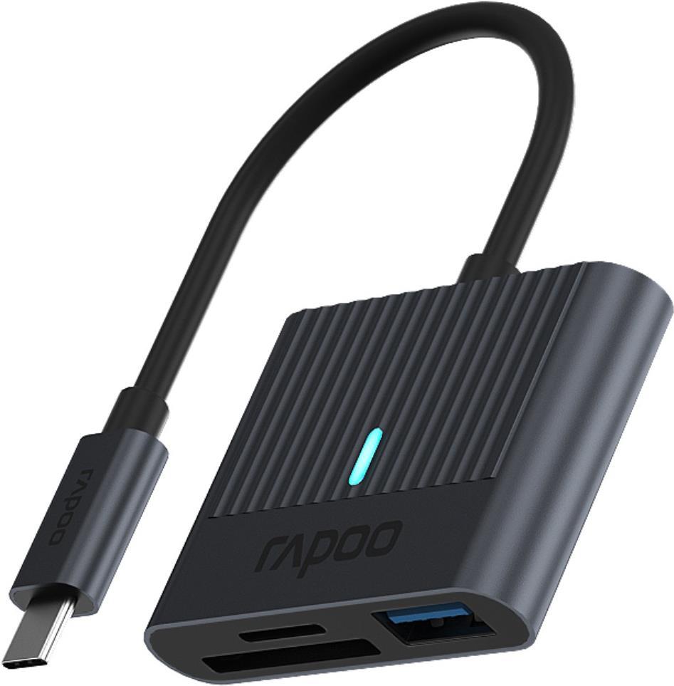 Rapoo USB-C Kartenleser, grau (00217694)