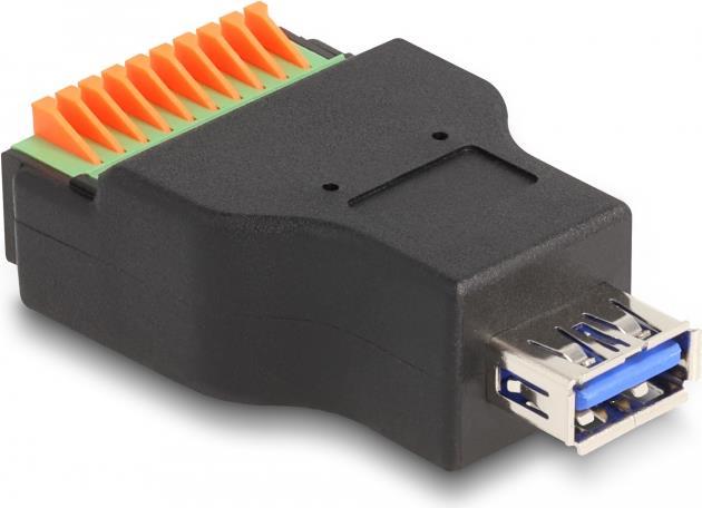 Delock USB-Adapter USB Typ A (W) zu 10-poliger Anschlussblock (66239)