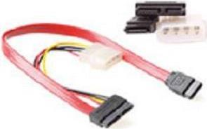 ACT Micro SATA(6+7) female - SATA(7) female + 13,30cm (5,25")  male (4 pins) 0,30 m. Length: 0.3 m Slim sata 13p cbl-sata7 0.30m (AK3415)