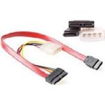 ACT Micro SATA(6+7) female - SATA(7) female + 13,30cm (5,25")  male (4 pins) 0,30 m. Length: 0.3 m Slim sata 13p cbl-sata7 0.30m (AK3415)