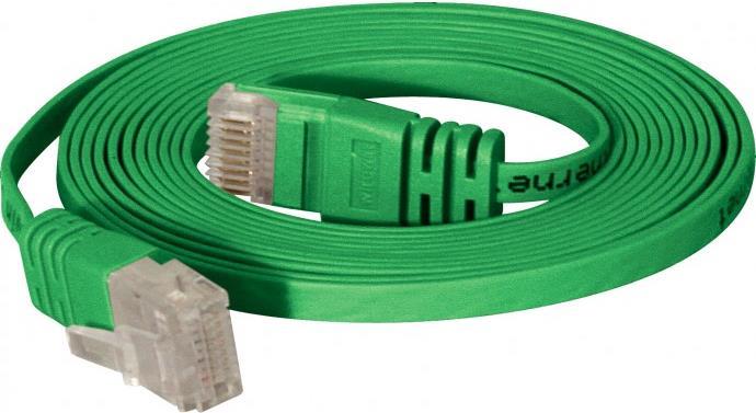 High Quality Patchkabel, flach, U/UTP, ungeschirmt, Cat 6, grün, 0,25 m Superflaches Patchkabel z.B. für die Verlegung unter Teppichböden und Fußleisten (778003G)