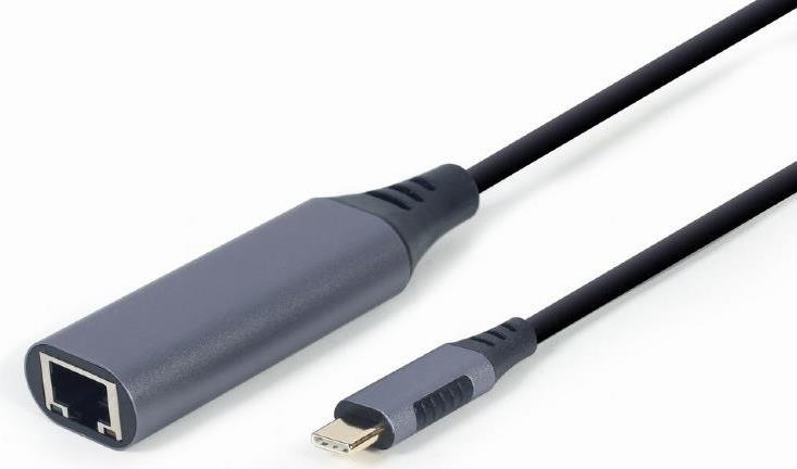 Gembird A-USB3C-LAN-01 Schnittstellen-Hub USB 3.2 Gen 1 (3.1 Gen 1) Type-C 1000 Mbit/s Schwarz - Grau (A-USB3C-LAN-01)