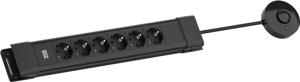 Bachmann CONNECTUS 6xCEE7/3 1xFerntaster 2.0m CEE7/7 Schwarz (BM005914)