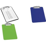 WEDO Klemmbrett, DIN A4, aus Polystyrol, blau abgerundete Ecken, starke Metallklemme und Aufhängeöse, - 1 Stück (57 6603)