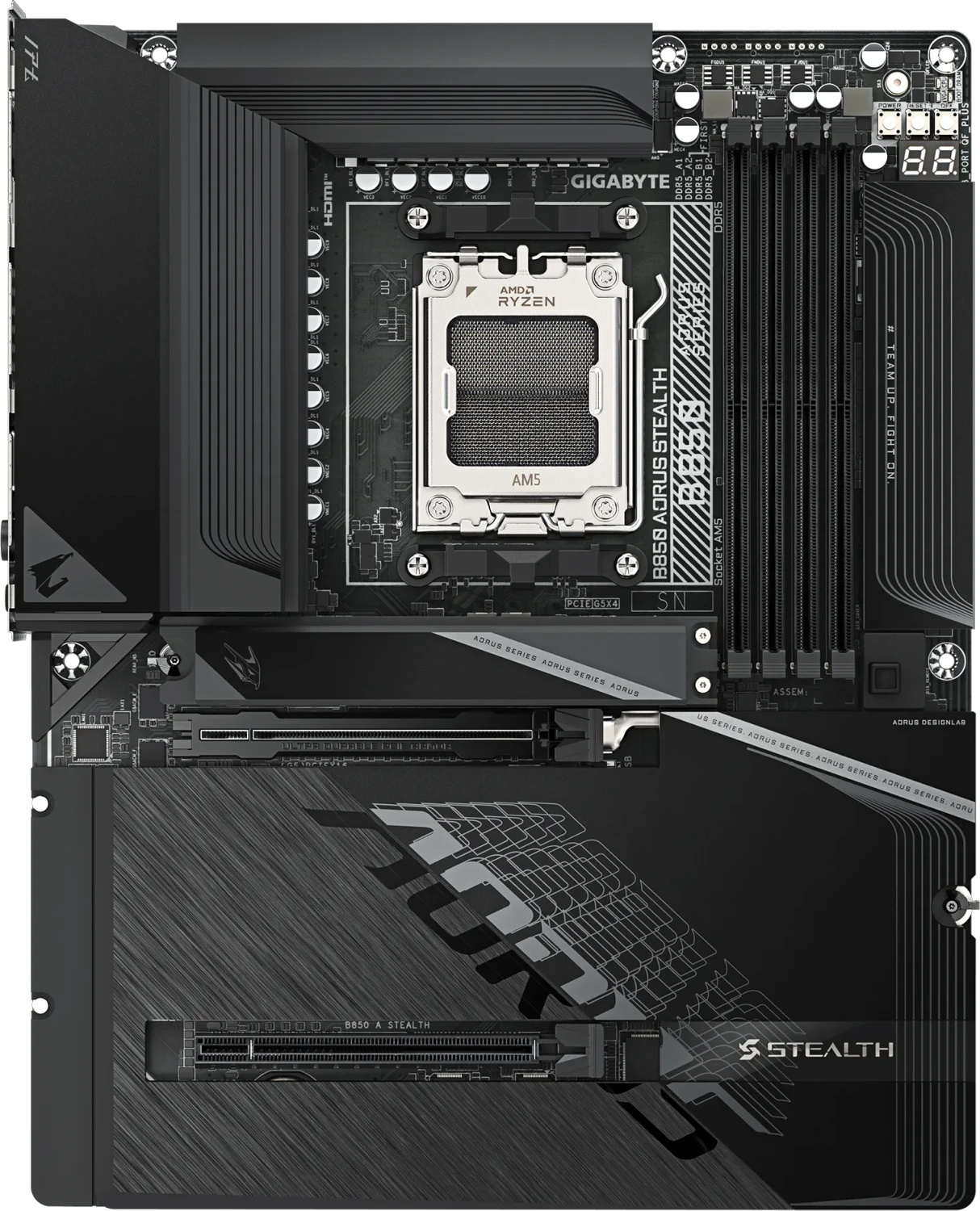 Gigabyte B850 AORUS STEALTH ATX / AMD / B850 / 4xDDR5 / 2x SATA, 4x M.2 / 7x USB 3.2, 4x USB 2.0 / 1x HDMI (B850 A STEALTH)