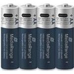 MediaRange Wiederaufladbare USB-C Li-Ion Batterien, Mignon AA I 1.5V I 1.400mAh, 4er Pack (MRBAT161)