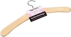 Peggy Perfect Holz-Kleiderbügel ohne Steg, natur lackiert Breite: 440 mm, massiv und stabil - 1 Stück (90421)
