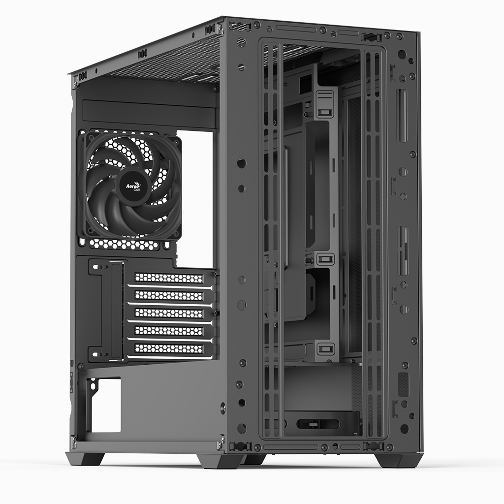 Aerocool D301A Mini Tower Gehäuse Micro-ATX Schwarz, Holz