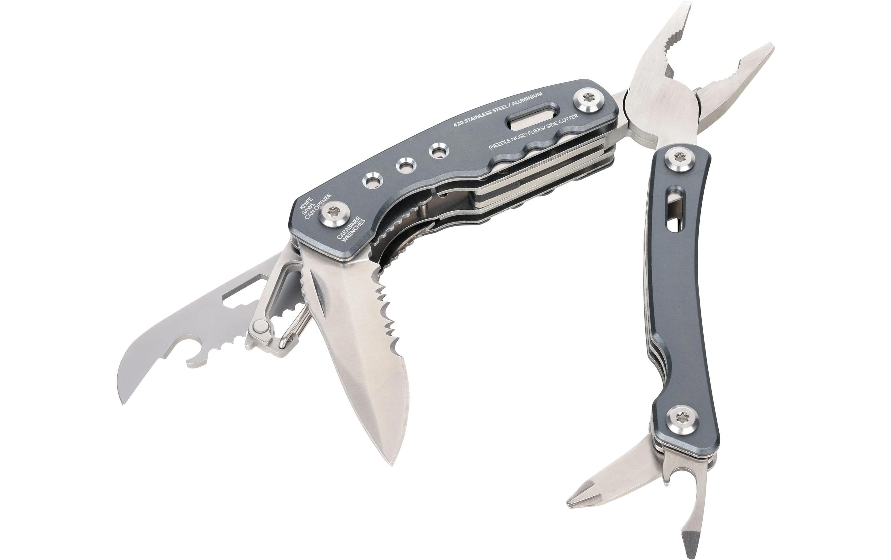 Troika Taschenmesser Rucksack Tool mit 15 Funktionen Grau