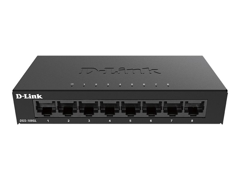 D-Link DGS-108GL Unmanaged Gigabit Switch 8 Ports Schwarz