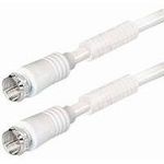 F-Anschlusskabel F-St. gerade an F-St. gerade mit Ferritkern, 100% geschirmt, 1,5m, weiß, Good Connections® (S-FP15W)