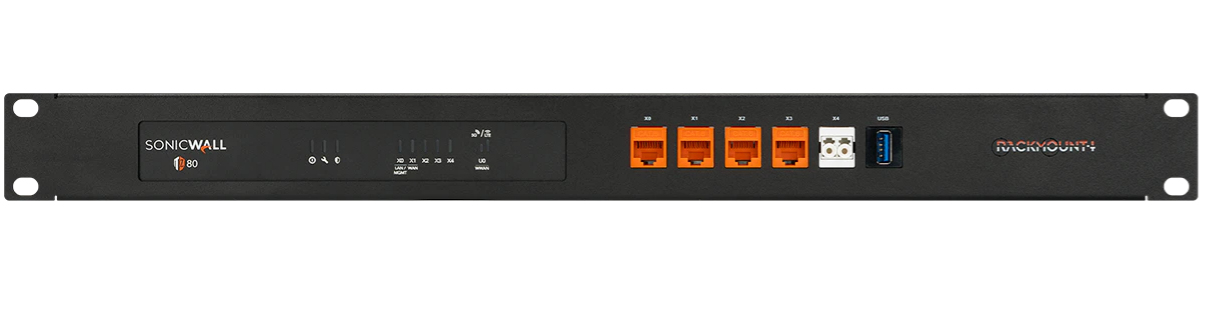 Rackmount.IT RM-SW-T14 19" Montagesatz für SonicWall TZ80 1HE Schwarz
