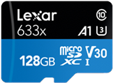 Lexar microSDXC Card 128GB High-Performance 633x UHS-I U3 (LSDMI128BB633A)