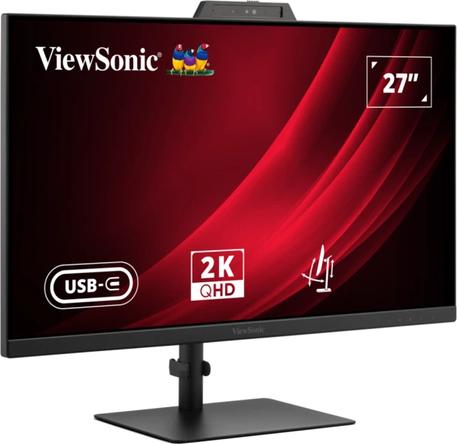 ViewSonic VG2741V-2K Monitor mit Hello-zertifizierter Webcam 68,6 cm (27") Quad HD, IPS, 4 ms, HDMI, DisplayPort, USB-C, USB-A, RJ45, 3,5 mm Klinke (VG2741V-2K)