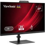 ViewSonic VG2741V-2K Monitor mit Hello-zertifizierter Webcam 68,6 cm (27") Quad HD, IPS, 4 ms, HDMI, DisplayPort, USB-C, USB-A, RJ45, 3,5 mm Klinke (VG2741V-2K)