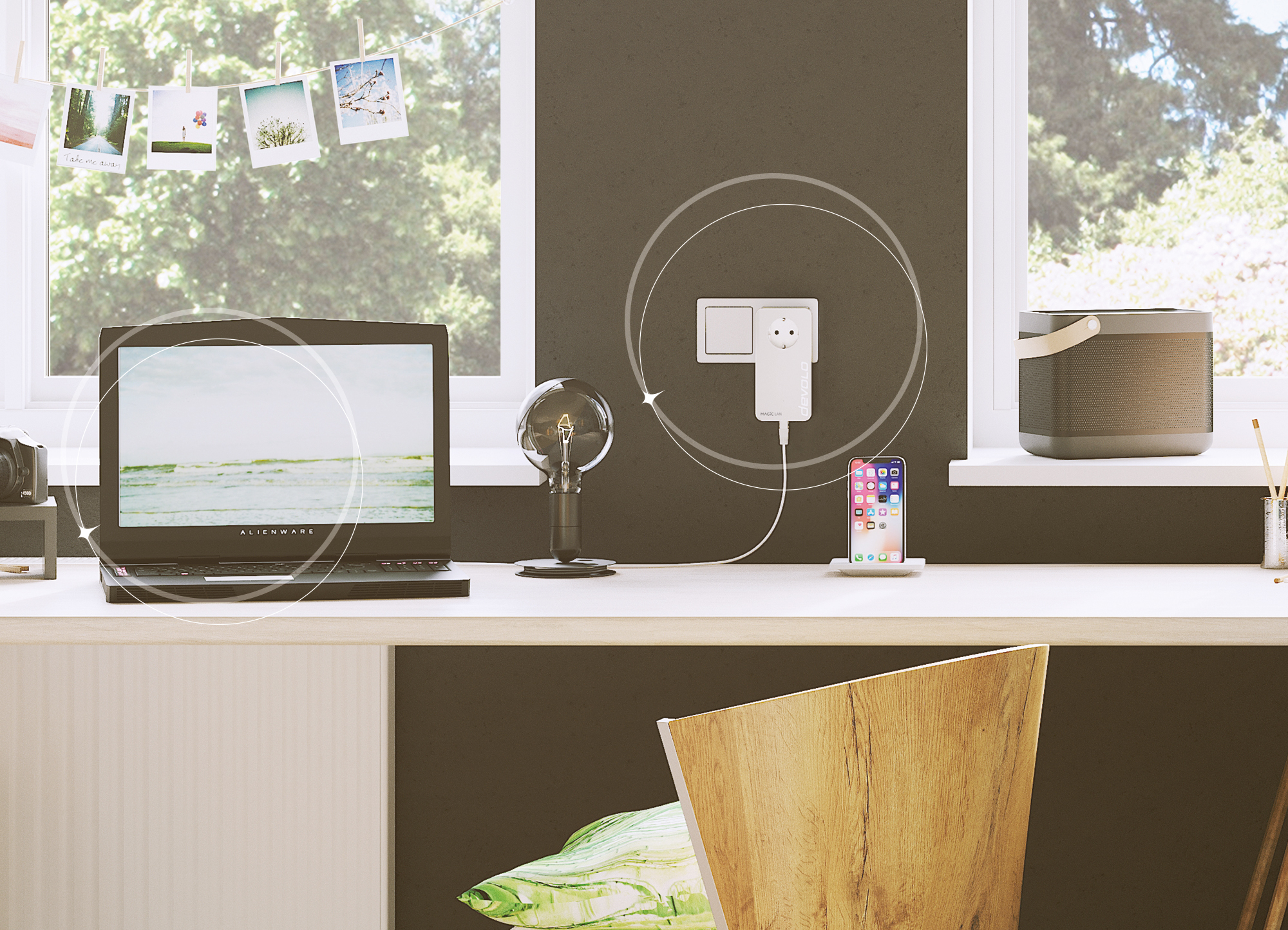 devolo Magic 1 LAN Starter Kit Powerline Bridge 1200 Mbit/s HomeGrid Weiß