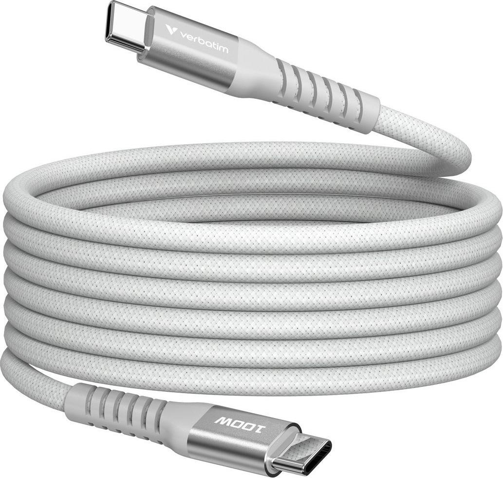 Verbatim Sync&Charge USB-C/USB-C Kabel 1,2 m 100W Magnetisch Grau
