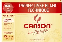 CANSON Technisches Zeichenpapier A4 160 g/m² 12 Blatt Bristol White