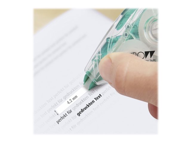 Tombow MONO YX Korrekturroller 4,2 mm x 16 m nachfüllbar, Grün Transparent Weiß