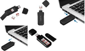 LogiLink USB Sicherheitsschloss, 1x Schlüssel / 4x Schlösser Schlüssel mit 4 USB-Aufsätzen, effektiver Schutz für USB - 1 Stück (AU0054)