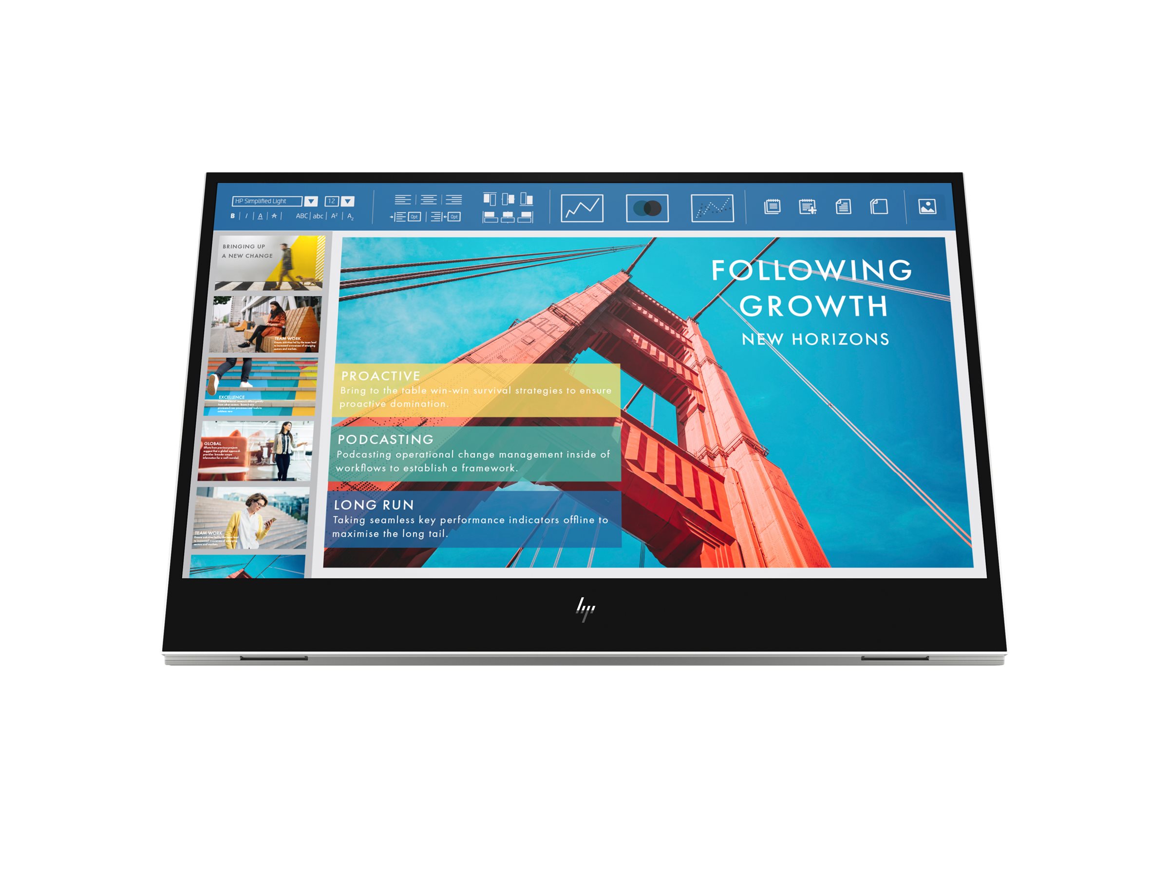 HP E14 G4 Portable 14" Full HD IPS Monitor Silber