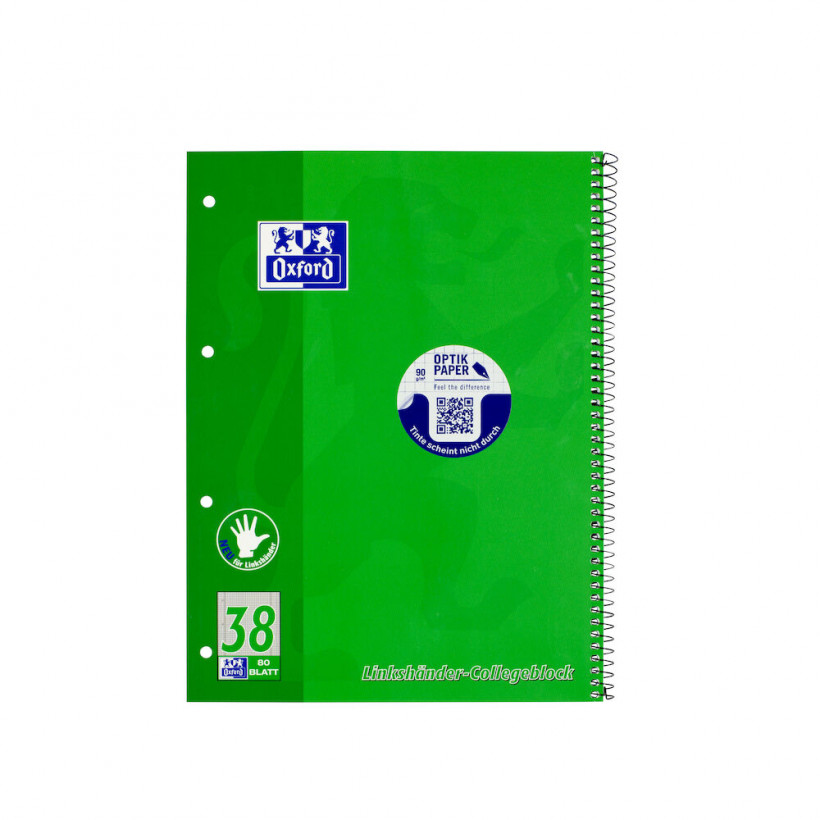 Oxford Collegeblock A4 kariert 80 Blatt 90 g/m² Grün