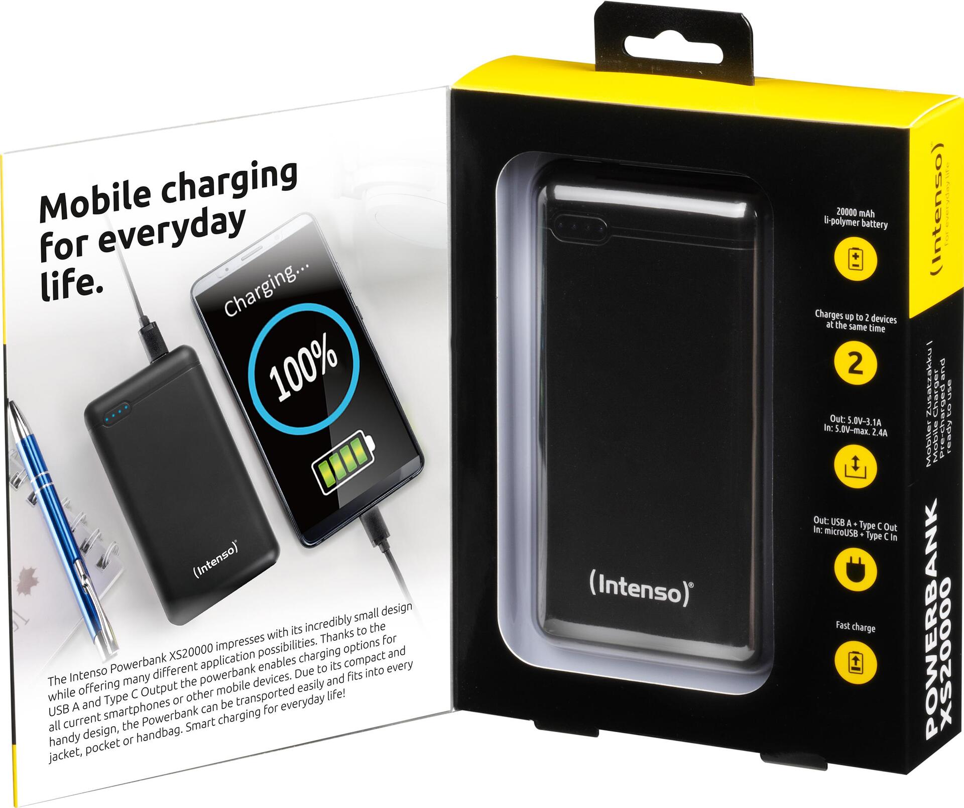 Intenso XS20000 Powerbank 20000 mAh Schwarz