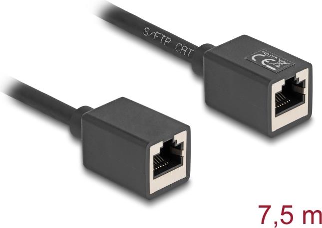 Delock Netzwerk Verlängerungskabel Kupplung RJ45 Buchse zu Cat.6A S/FTP 7.5 m (90334)