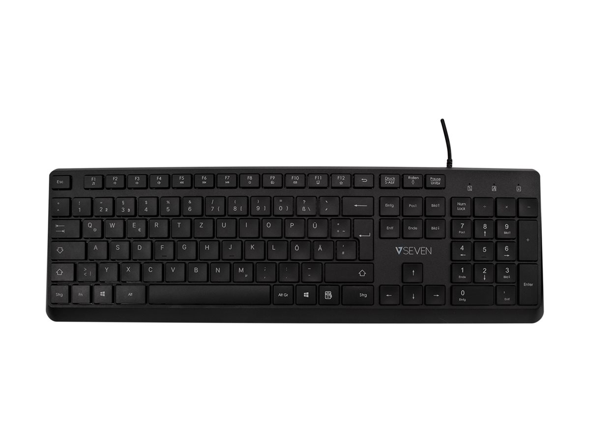 V7 Pro KU350ES Kabelgebundene Tastatur USB QWERTY Spanisch Schwarz