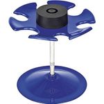 WEDO Stempelträger 6-fach, rund, blau Teller aus pulverbeschichtetem Metall, Säule vernickelt (64 603)