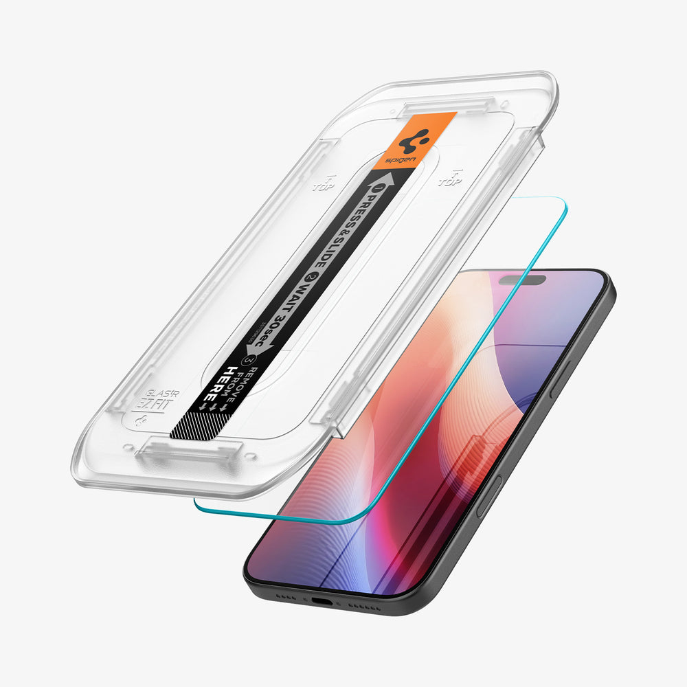 Spigen GLAS.tR EZ Fit Displayschutzfolie aus gehärtetem Glas für iPhone 16 Pro 6.3" Transparent
