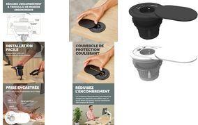 Fellowes Tisch-Einbausteckdose Power Spot, Typ E, weiß (100137180)