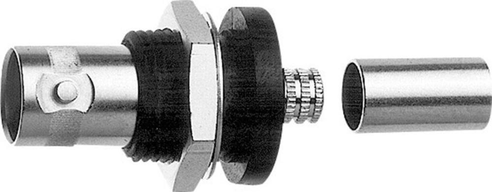Telegärtner BNC-Kabeleinbaubuchse Crimp 75 Ohm, crimp/crimp, Isolierflansch, A1406, Z04, RG 62 A/U  - 5 Stück (J01003A0002)