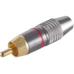 shiverpeaks BASIC-S Cinchstecker, Metal, alu/rot Bronze, vergoldet, im Polybeutel mit Eurolochung (BS52024-R)