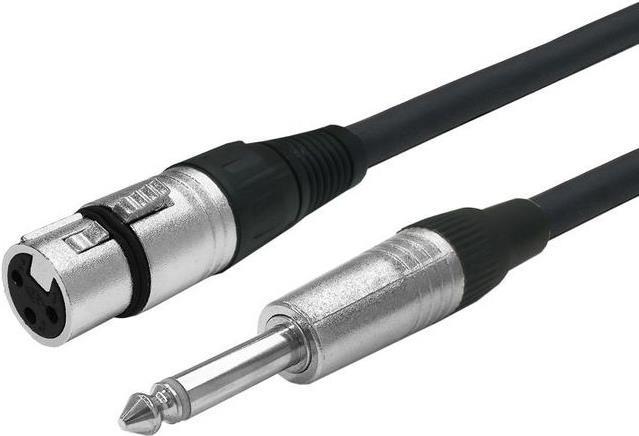 Vivolink XLR F to Mono Jack 6.35mm - Cable 3 meter Audio-Kabel 3 m Schwarz (PROAUDXLRFJACK3)