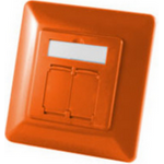 S/CONN Quality Universal Abdeckrahmen 2 fach für Netzwerkdosen in orange (16674281O)