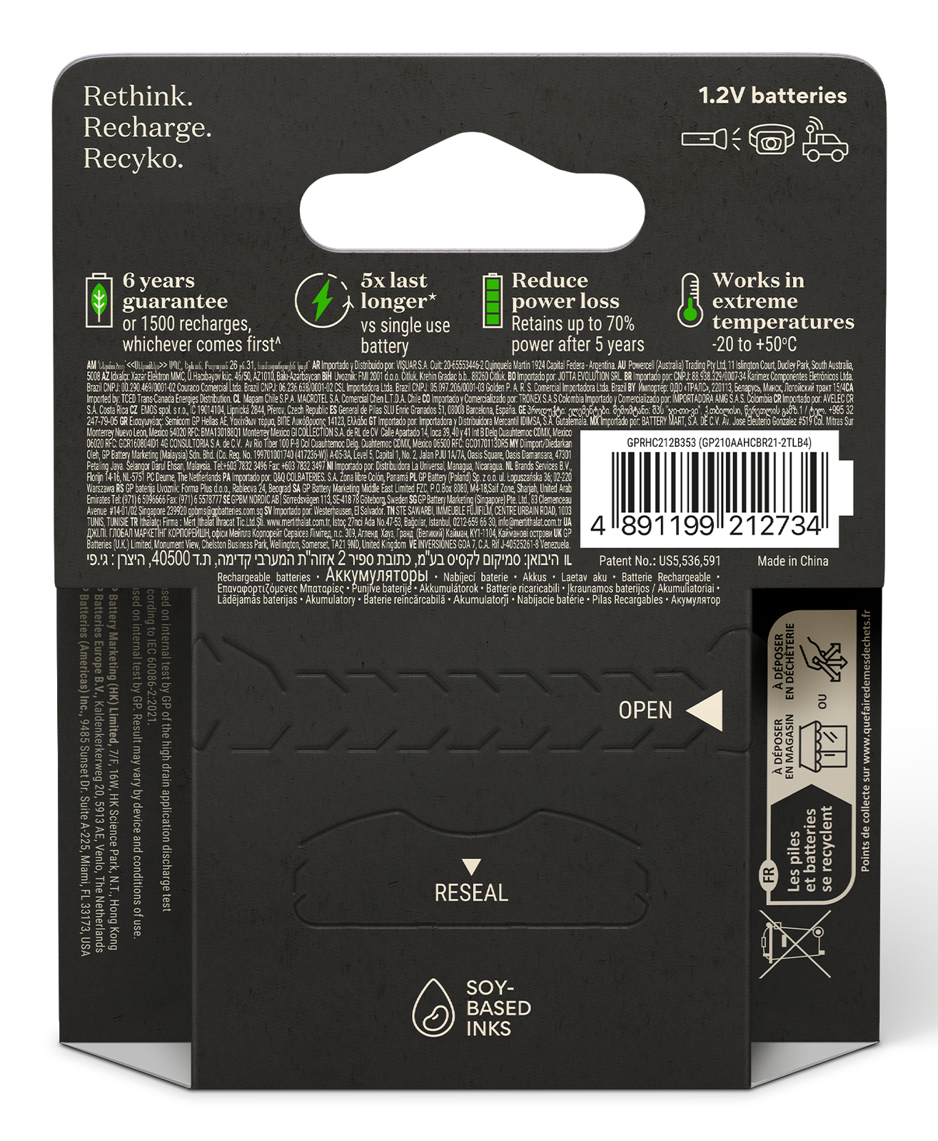 GP Batteries ReCyko Pro Mignon AA Akku NiMH 2000 mAh 1,2 V 4 Stück