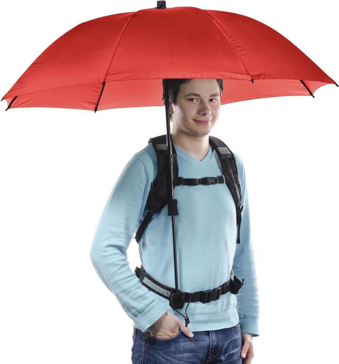 Swing handsfree Regenschirm rot mit Tragegestelll (17916)