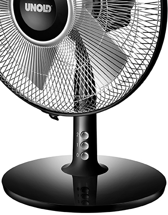 Unold Silverline 86817 Tischventilator 25 W 25 cm 2 Stufen Oszillierend Schwarz, Silber