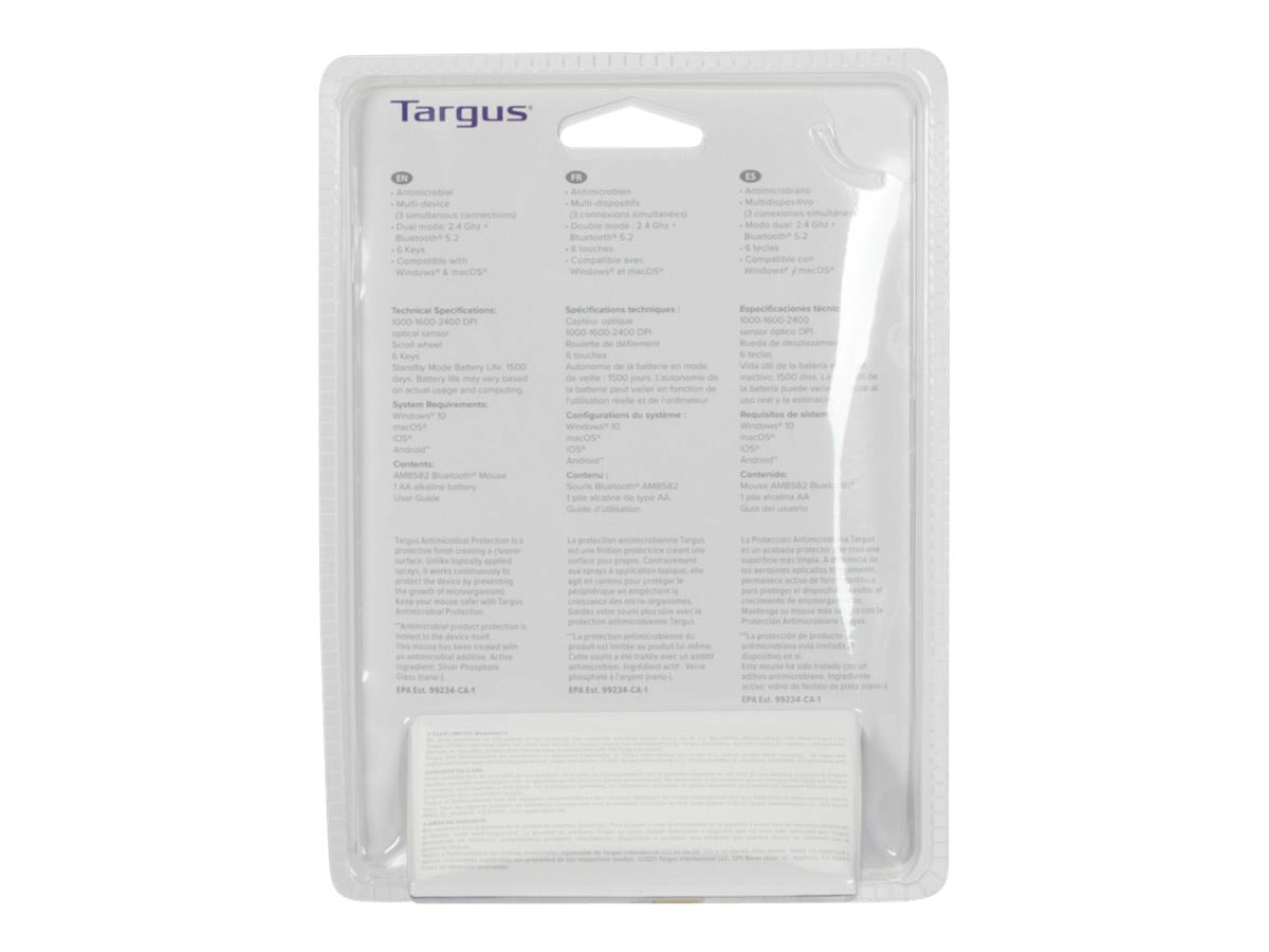 Targus Multi Device Midsize Comfort Maus kabellos Bluetooth 2,4 GHz 2400 DPI Schwarz