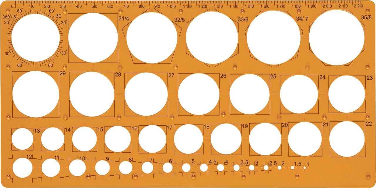 Maped Technic Kreisschablone 1 - 35 mm Orange