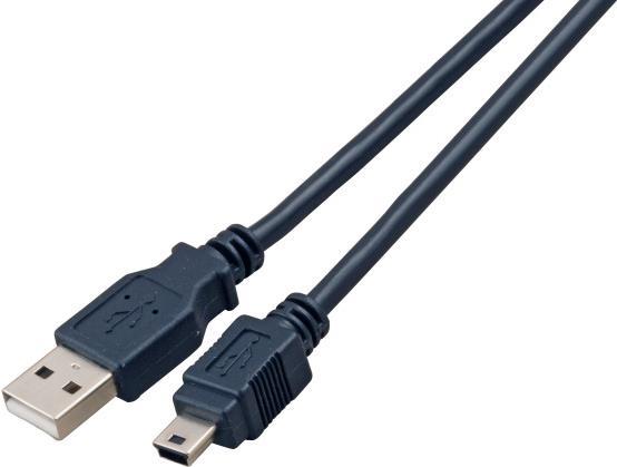 EFB ELEKTRONIK USB2.0 Anschlusskabel A-Mini B (5polig), Stück-St., 3,0m, schwarz, Classic Umspritzt,