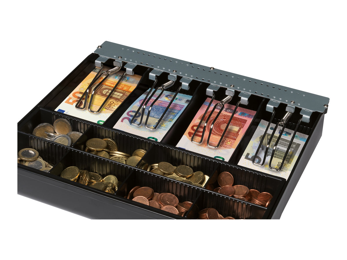 Safescan 3540 Tray Kasseneinsatz für SD-3540, 4 verstellbare Geldscheinfächer, Metall, Schwarz