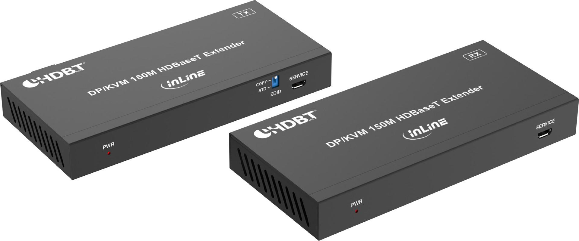 InLine® KVM Extender, DP 4K/60Hz, HDBaseT, 100m, Set (57885N)