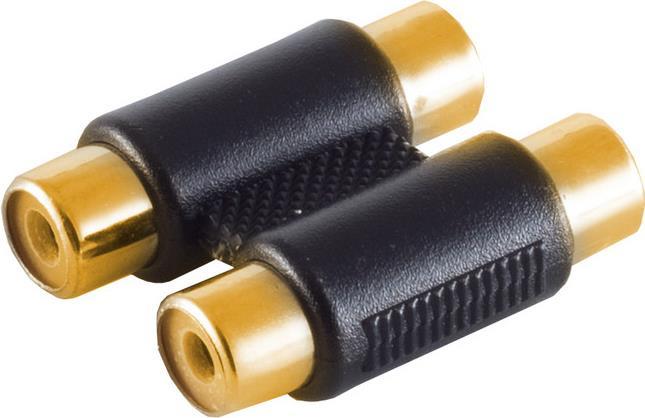 shiverpeaks ®-BASIC-S--Adapter, 2 Cinchkupplungen auf 2 Cinchkupplungen vergoldet (BS57041-G)